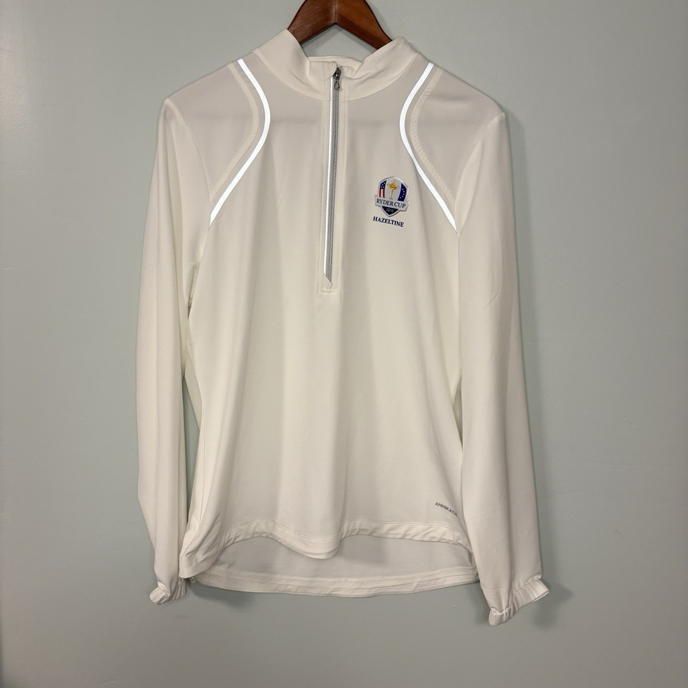 Ryder Cup Golf Women's Annika Pullover Hazeltine 2016 Sz L White 1/4 Zip